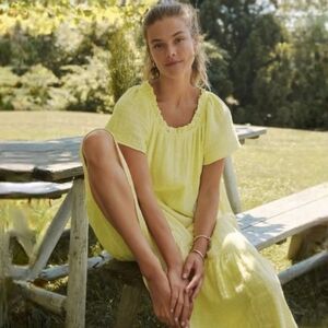 Anthropologie Maeve Yellow Hi Low Dress